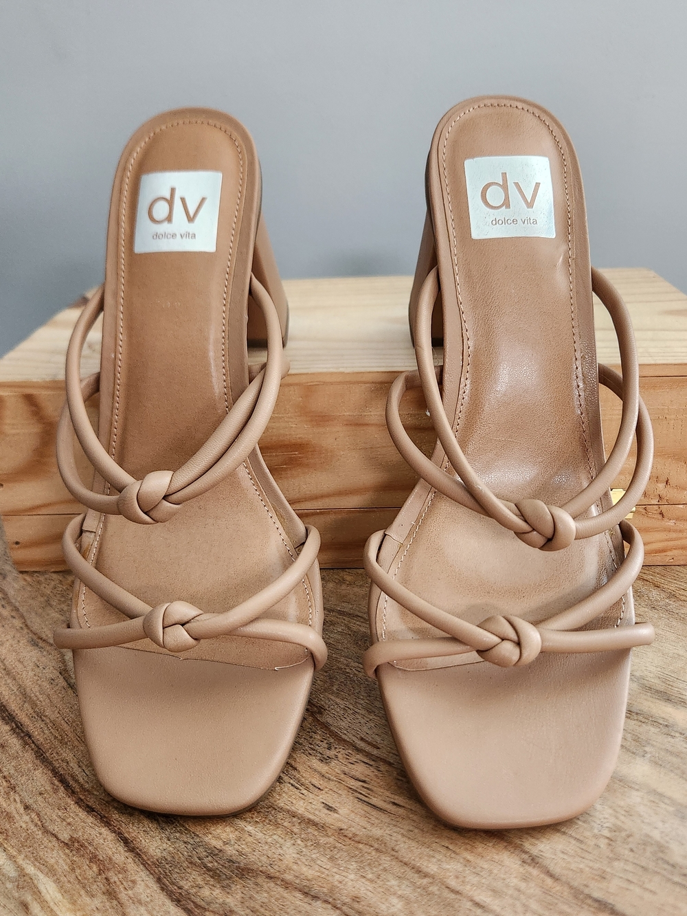 Dolce Vita Nude Knotted Strappy Heeled Sandals Size 9